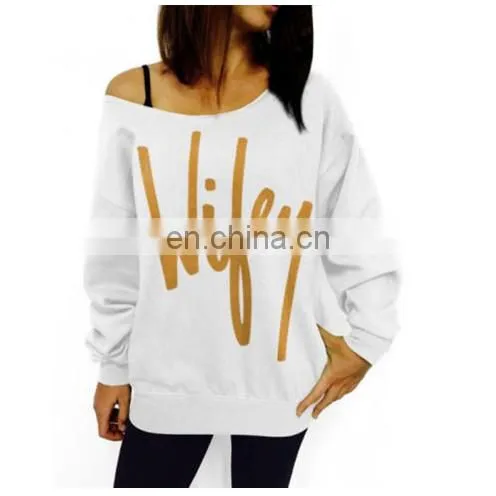 Online Shopping Clothes Women Cotton Jersey Long Sleeve Big Collar Casual Tshirt With Logo Printed photo-3