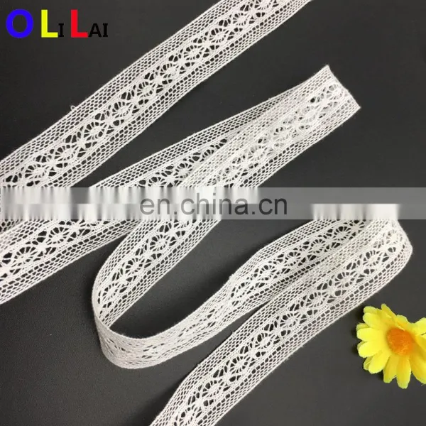 OLCT1415 2.2cm Fashion White Cotton African Tulle Lace Guipure for Ladies Dress photo-5