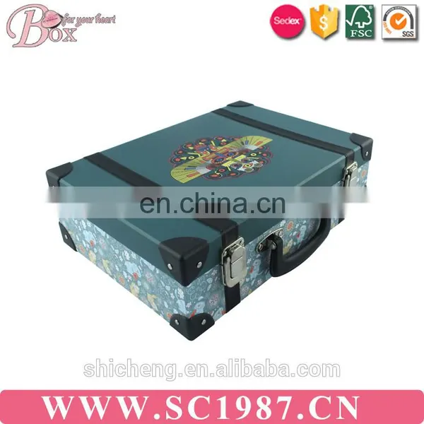 Kids Owl Animal Pattern Paper Cardboard Suitcase Boxes With Handle photo-2