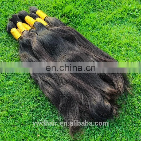 30-100cm Grade 8A Russian Cheap Virgin Hair Bulk Straight Human Hair Bulk Ponytail Virgin Hair Natural Brown Color photo-2