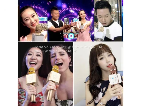 Q7 Microphone Speaker Karaoke Bluetooth Wireless Speaker Mic Mobile KTV Player photo-5