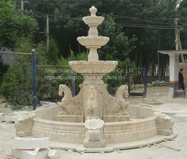 Hot Sale Outdoor Natural Stone Marble Water Fountain Price Statue photo-4