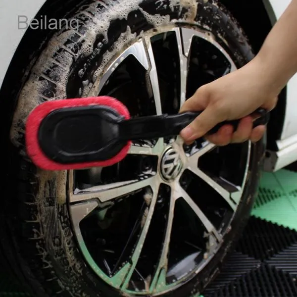 Factory Price Auto Detailing Tools Car Wheel Tire Wash&Cleaning Brush With Rubber Plastic Handle photo-5