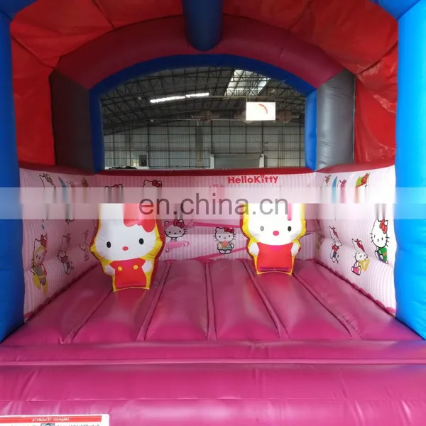 Cartoon Theme Hello Girl Kitty Inflatable Pink Jumping Castle for Sale photo-3