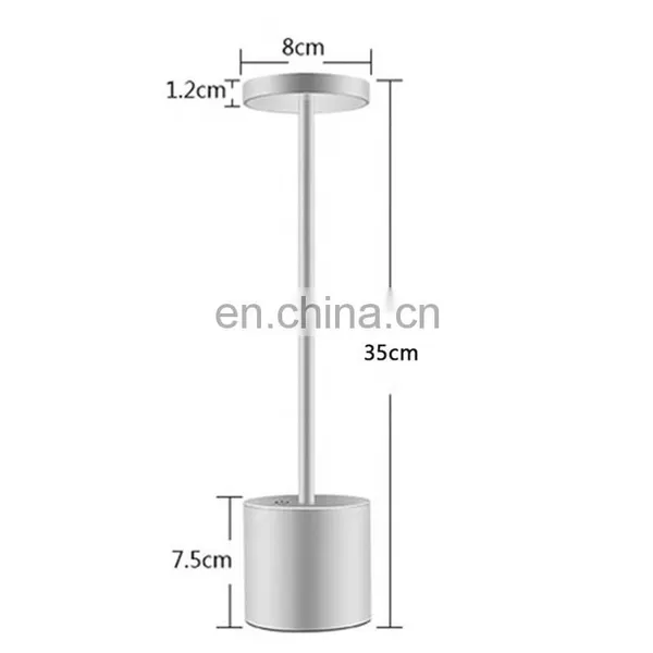 Customed Wholesale Mental Indoor LED Table Bar Lamp Decorative Cordless Usb Rechargeable Restaurant Hotel Dinner Lamp photo-5