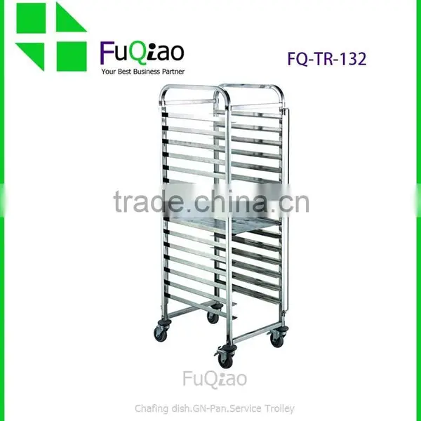 Hotel And Restaurant Supplies 4-tier Stainless Steel Rack Trolley , Hotel Room Service Trolleys photo-5