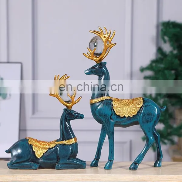 European Creativity in the New Year the New Year Fortune Deer Household Living Room Modern Study Resin Ornaments Art Crafts photo-3