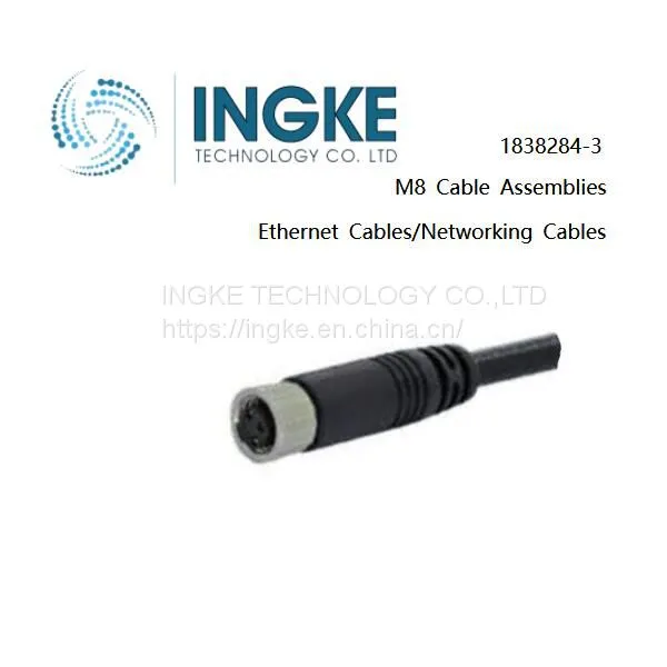 INGKE, 1838284-3, Комплекты кабелей M8, Кабели Ethernet/сетевые кабели, 4-контактный