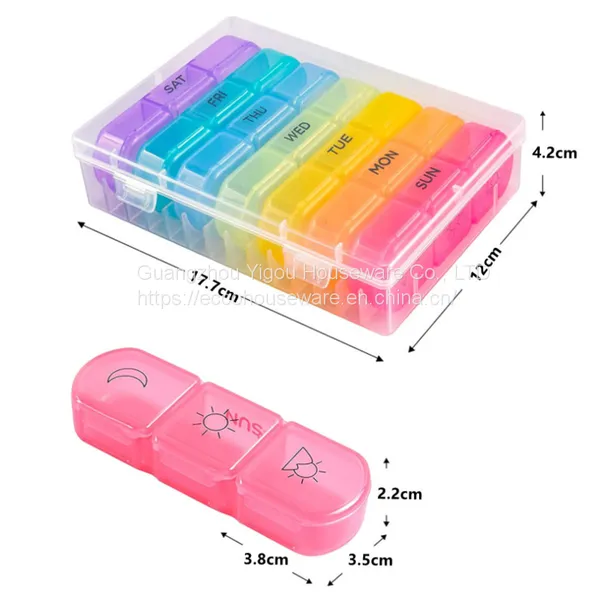 2020 Custom Eco Friendly Weekly Wheat Straw Pill Dispenser Container Medicine Case 7 Day Pill Box photo-3