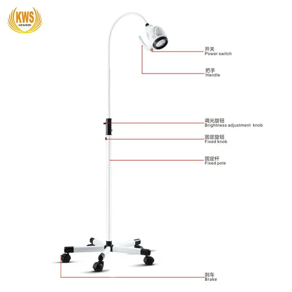 LED Dental ENT Surgery Dermatology Medical Mobile Floor Examination Lamp Surgical Light