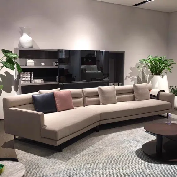 New Italian Luxury Style Modern Sectional Sofa Light Luxury Simple Design Sofa Set Living Room Furniture photo-2
