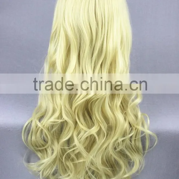 High Quality 80cm Long Wave K-ON!-Kotobuki Tsumugi Light Gold Synthetic Anime Wig Cosplay Hair Wig Party Wig photo-5