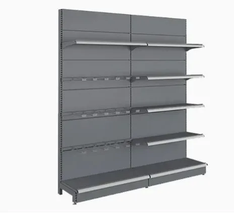 Double Sided Island Metal Shelf Stopper Shopping Shelf