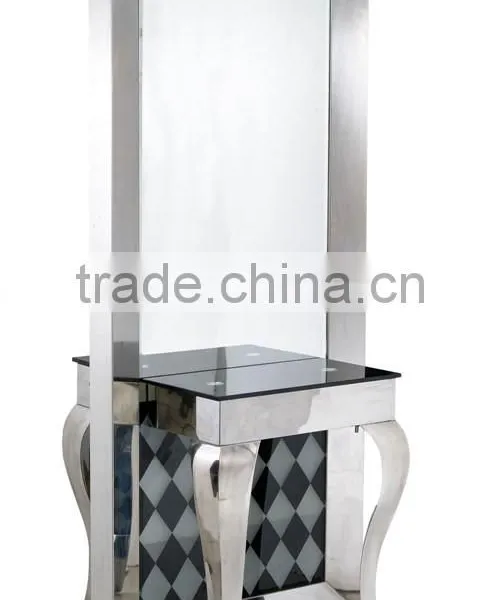 Beiqi Hot Simplicity Stainless Steel Beautician Used Cosmetic Mirror Station Makeup Mirror Salon Furniture for Sale photo-2