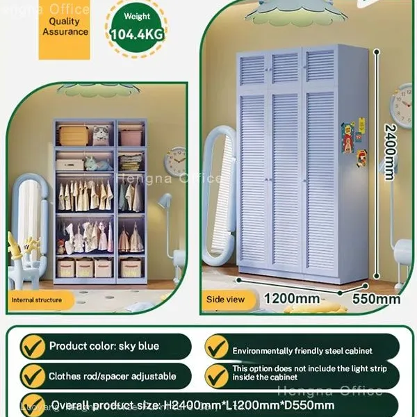 Young Adults Wardrobe With Glass Doors Adjustable Shelves, and Safe Design | Perfect for Bedroom Storage photo-3