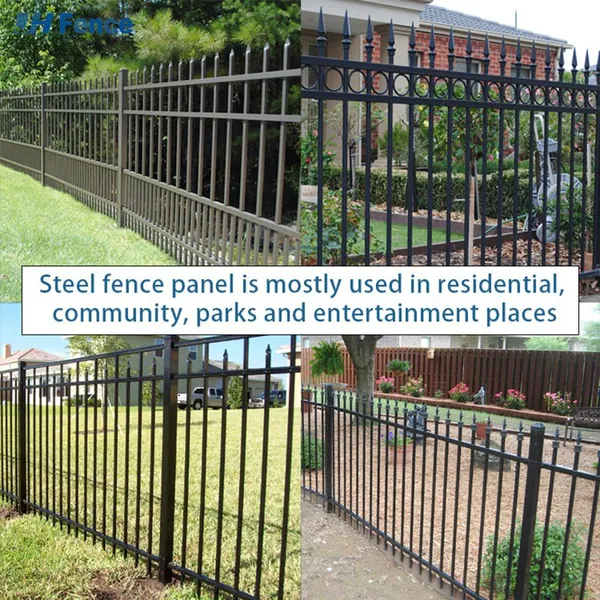 Decorative Custom Luxury Modern Durable Powder Coated Steel Eco-Friendly Rot Proof Gate for Villa Home Front Entry Driveway photo-2
