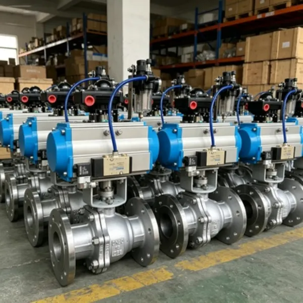 DIN Flanged Pneumatic Ball Valve 4