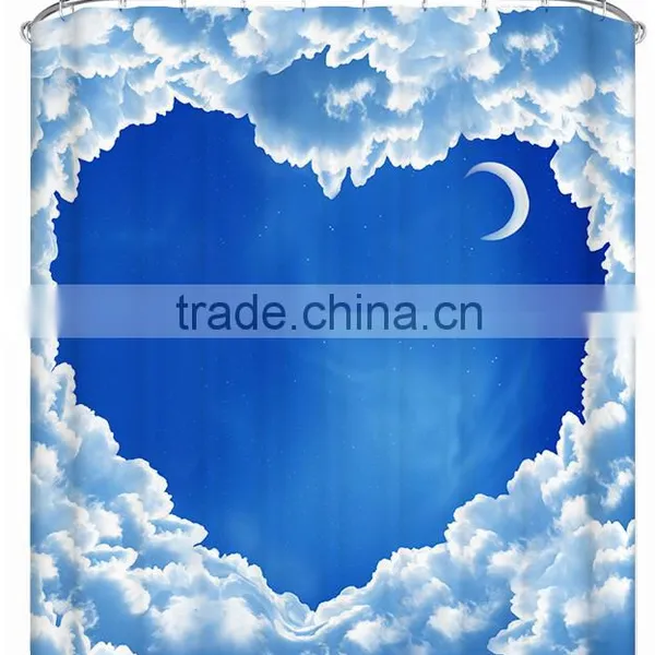 2016 New Design Black Lines Printed 100% Polyester Shower Curtain for Hotel, Family, Waterproof Bath Curtain photo-3