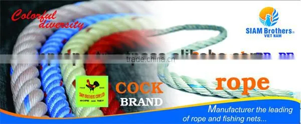 PP / Polypropylene Excellent 3 Strands Twisted Rope Diameter 3.0MM - 60.0MM
