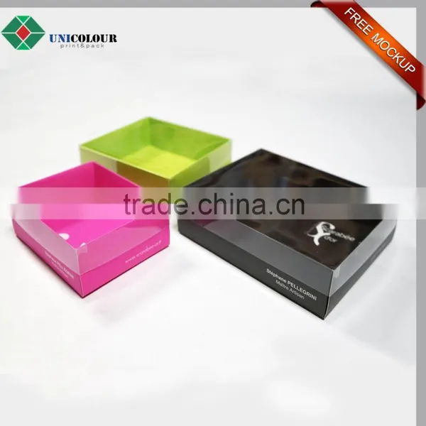 Custom Luxury Silver Logo Cardboard Paper Chocolate Box With Clear Lid photo-4