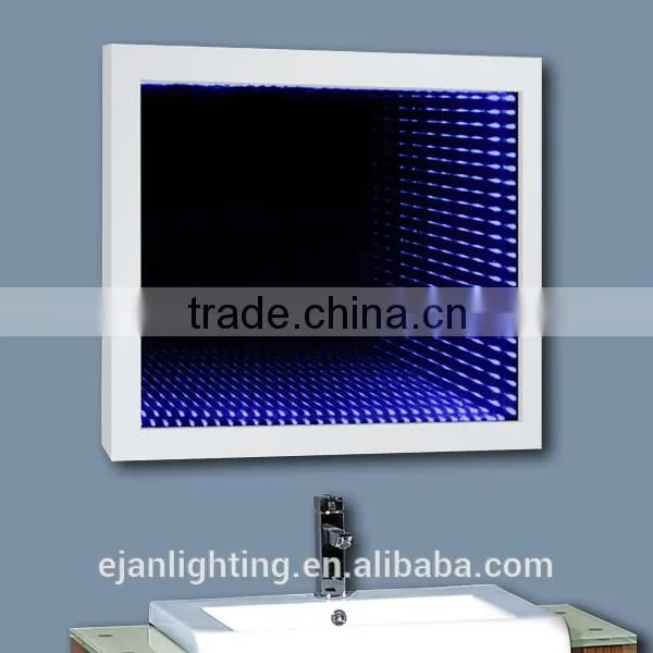 CE IP44 Bathroom Wall Mounted Rectangular Defogger Led Infinity Mirror With Light photo-3