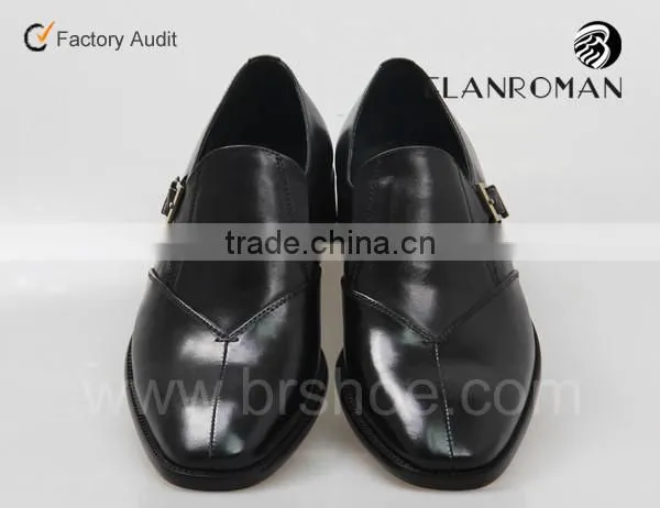 Gentle Real First Layer Calf Leather Black Monk Strap Men Dress Shoes photo-6