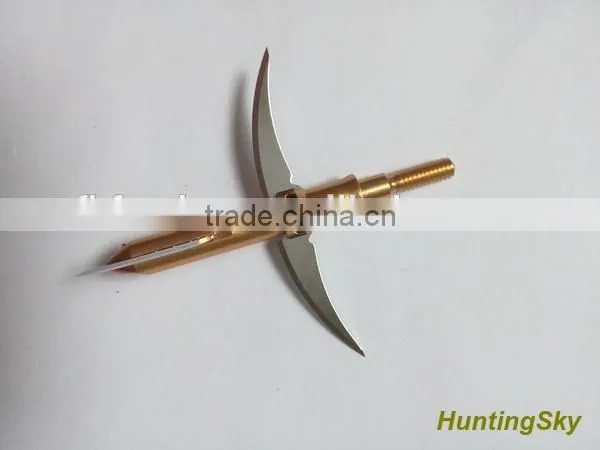 Hot Sell Archery Expandable Broadheads And Arrow Tip Golden Arrow Heads 100Grain 2 Expandable Blade