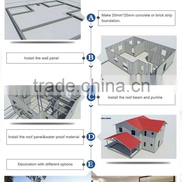 Two Floor Prefabricated House With Steel Structure, Villa House 2016 Hot Sale photo-3