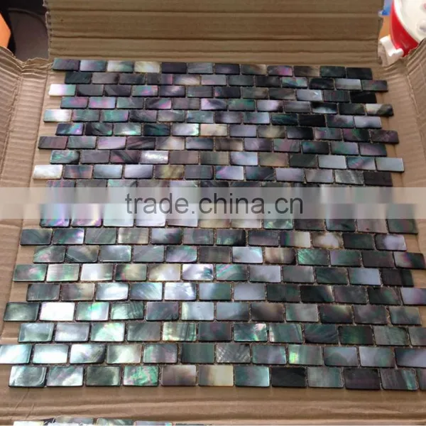 12"x12" Black Lip Mother of Pearl Shell Mosaic Brick photo-2