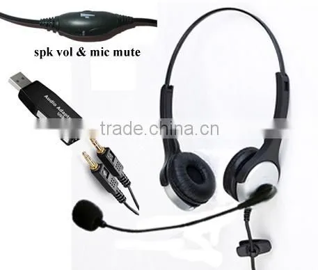 Lightweight Professional USB Website Headphone USB-1002Svcmute