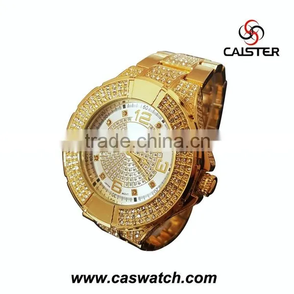 Large Face Hip Hop Bling Bling Watch, Stainless Steel Strap Men's Watch, Fancy Quality Shiny Watch photo-2