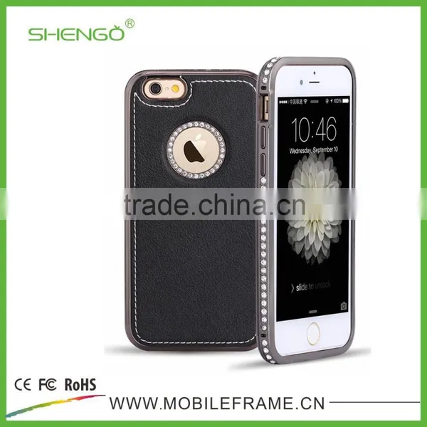 New Design Metal Phone Case With Back Leather photo-6