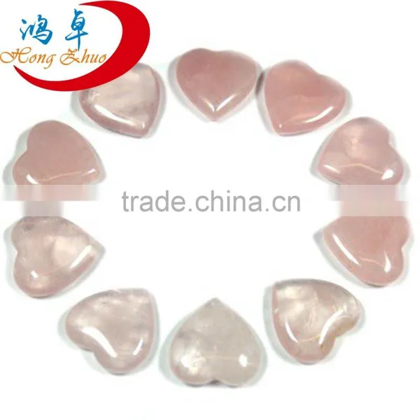 Rose Quartz Carved Flat Hearts Shaped Crystal for Pendents, Collectible photo-3