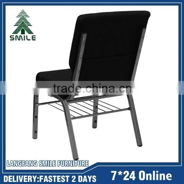 Fashionable Durable Steel Tube Material Church Chair With Bookrack photo-3