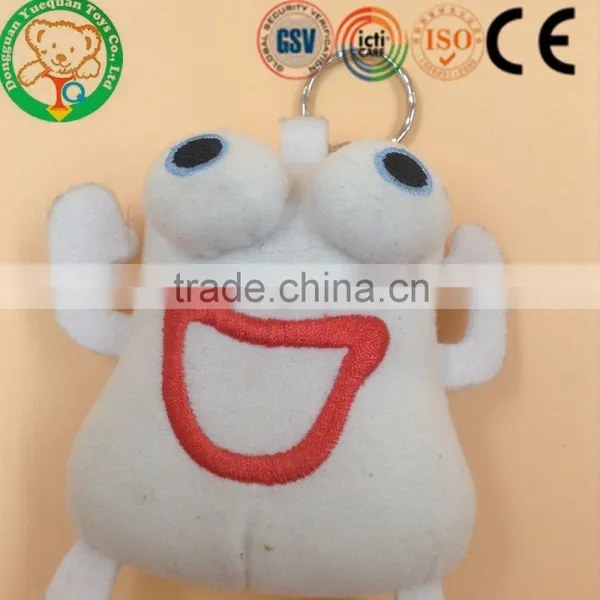 Dongguan Cute White Frog Shaped Keychain Plush Toy With Big Eyes photo-2