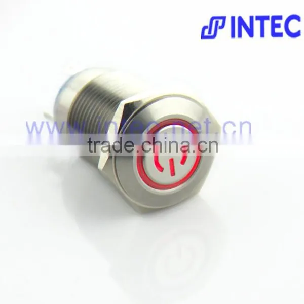 16mm Metal Switch, LED and Latch Metal Switch, With the Character of Power Symbol Lamp Switch photo-2