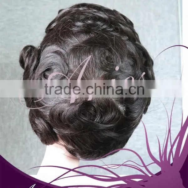 Natural French Lace Remy Toupee Hair photo-2