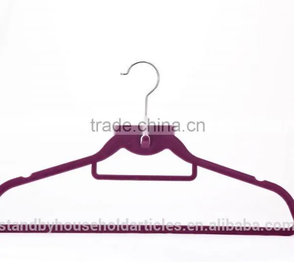 Non-Slip Hanger Flocked Hanger Velvet Clothes Hanger Suit Hanger Slim-Line Racks ABS Plastic Flocked Hanger photo-2