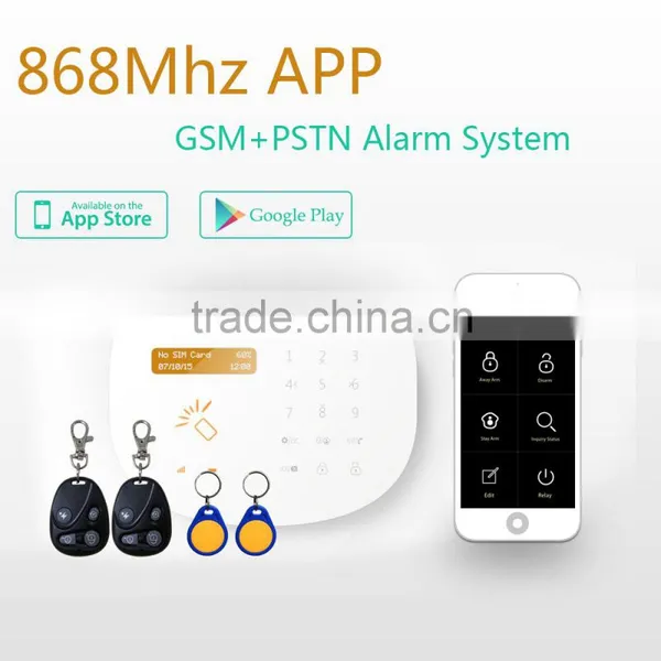 Wireless GSM Home Security Alarm System, Android+IOS APP Wireless Alarm, RFID GSM Home Wireless Alarm