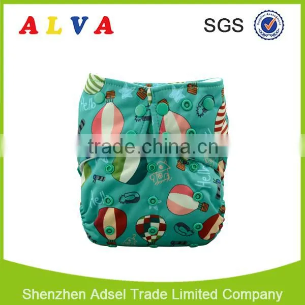 Alva 2016 New Design Double Colorful Snaps Baby Cloth Diaper Wholesale Baby Nappy photo-2