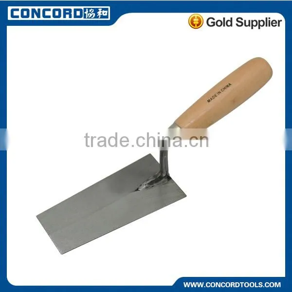 6'' Bricklaying Trowel With Wooden Handle, Carbon Steel Blade Bricklayer Trowel