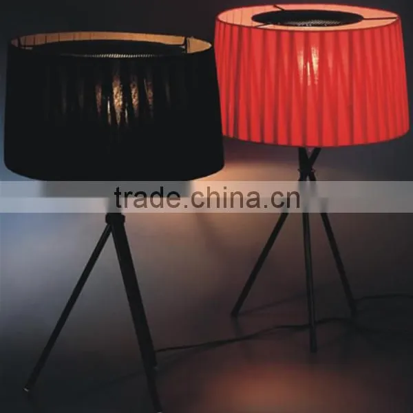 White, Black, Red Folded Fabric American Style Table Lamp With Acrylic Top Diffuser photo-4