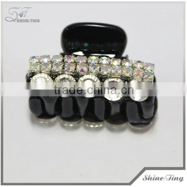 Fashion Small Plastic Hair Clip With Crystal for Women