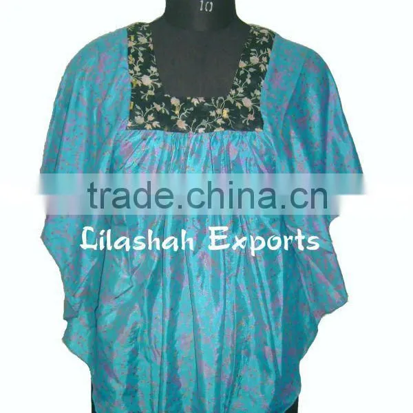 Silk Tops Blusas Seda de la Mujer Ladies' Blouses & Tops Blouse Silk Saree Tops Summer Tops