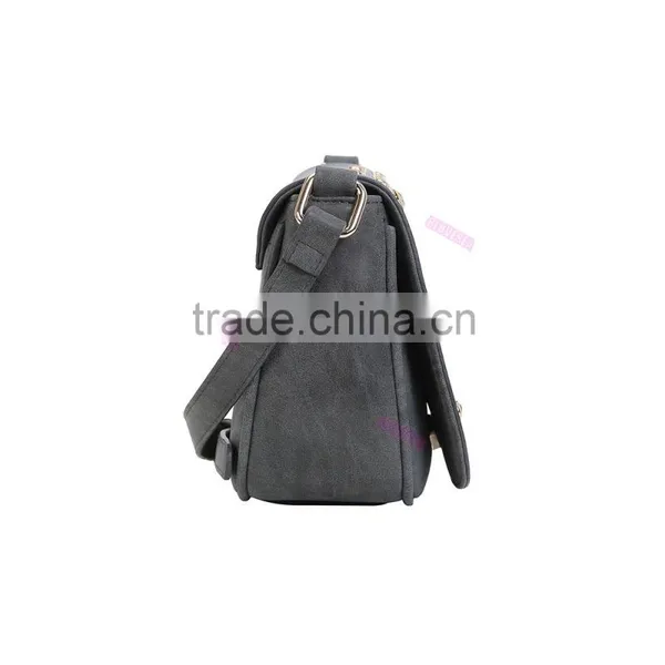 Casual Personalized Style Flap Patterned Rivets Women PU Leather Crossbody Saddle Bag photo-3