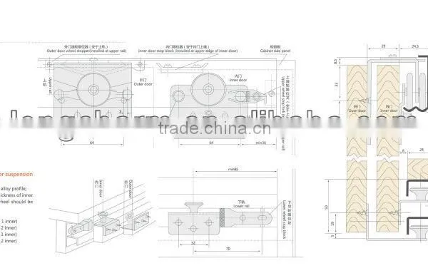 Salable Iron Sliding Door Rollers Wheel Nylon Sliding Door photo-3