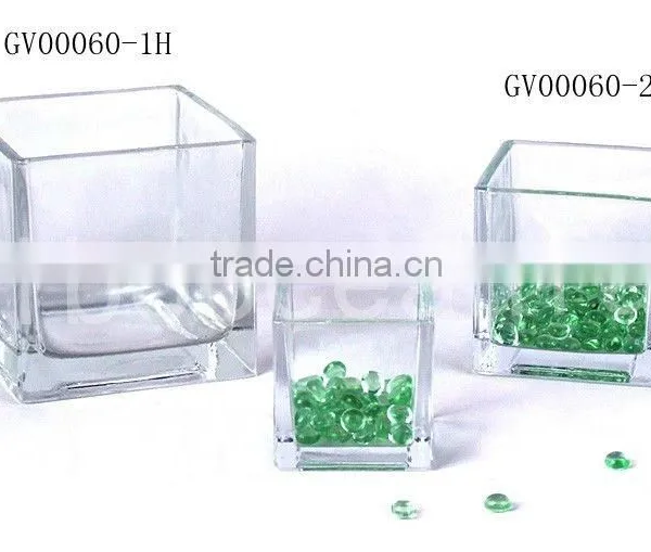 Hot Sale Square Shape Glass Vase