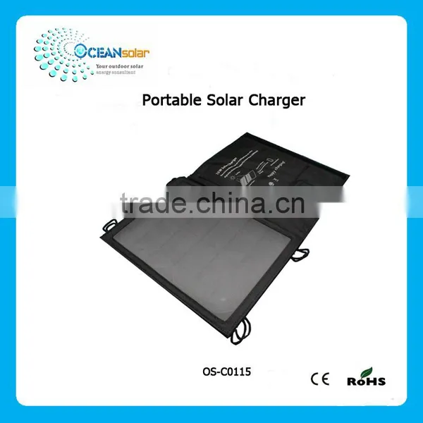 15W Portable Solar Charger Panel Outdoor Solar Phone Chargers