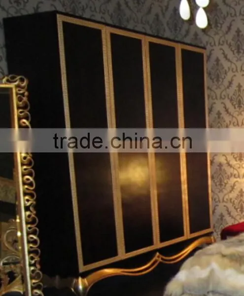 European Style Solid Wood Classical Bedroom Furniture Set Bed Bedside Table Wardrobe Dressing Table Commode photo-3