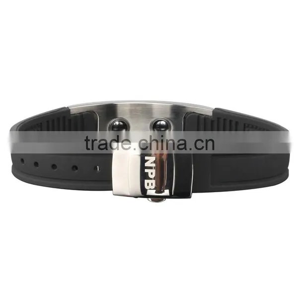 Noproblem D007 FDA Germanium Tourmaline Bio Magentic Scalar Energy Newest Fashion Silicone Bracelet photo-3